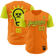 Custom Bay Orange Neon Yellow-Black 3D Revzzz Bad Idea Authentic Baseball Jersey
