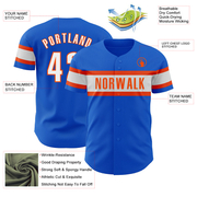 Custom Thunder Blue White-Orange Authentic Baseball Jersey