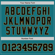 Custom Teal Black-Old Gold Authentic Baseball Jersey