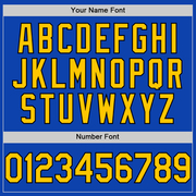 Custom Thunder Blue Yellow-Black Authentic Baseball Jersey