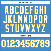 Custom Powder Blue White Gold Long Sleeve Performance T-Shirt