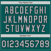 Custom Midnight Green Gray-Black 3 Colors Arm Shapes Authentic Baseball Jersey