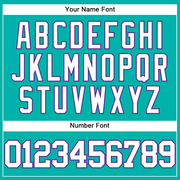 Custom Aqua White-Purple Authentic Baseball Jersey