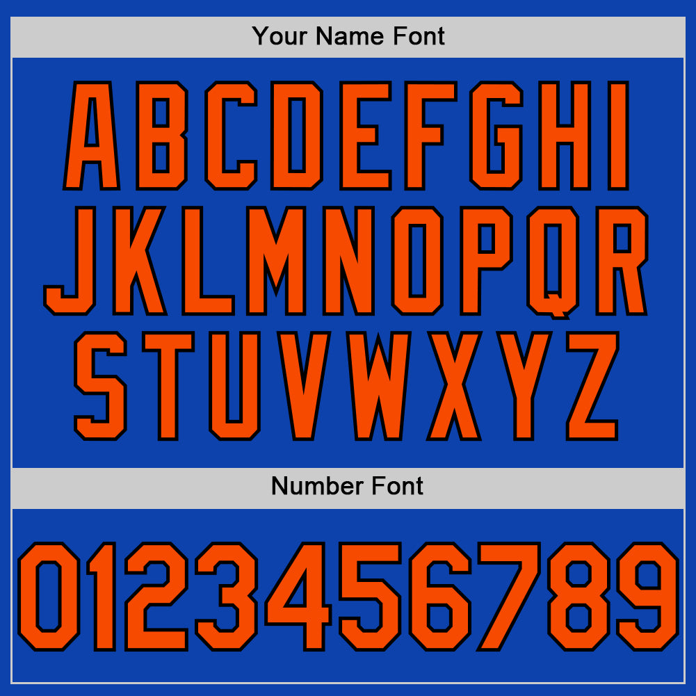 Custom Thunder Blue Orange-Black Authentic Baseball Jersey