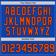 Custom Thunder Blue Orange-Black Authentic Baseball Jersey