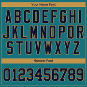 Custom Teal Navy-Old Gold Authentic Baseball Jersey
