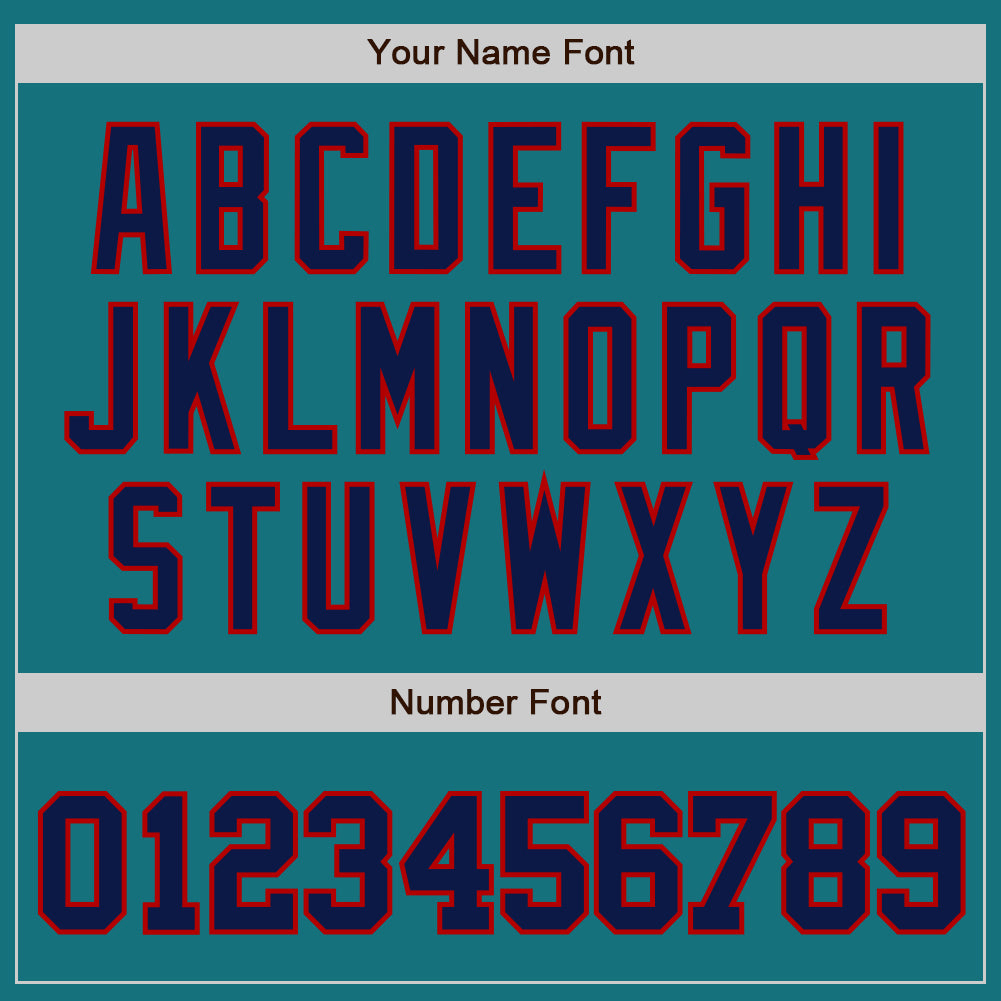 Custom Teal Navy-Red Authentic Baseball Jersey