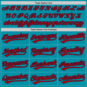 Custom Teal Red-Navy Authentic Throwback Baseball Jersey
