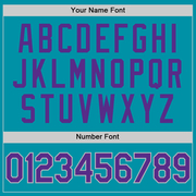 Custom Teal Purple-Gray Authentic Throwback Baseball Jersey