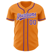 Custom Bay Orange Purple-White Authentic Baseball Jersey
