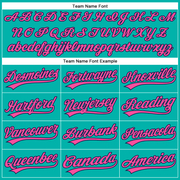 Custom Aqua Pink-Navy Authentic Baseball Jersey