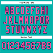 Custom Aqua Pink-Navy Authentic Baseball Jersey