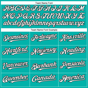 Custom Aqua White-Black Authentic Baseball Jersey