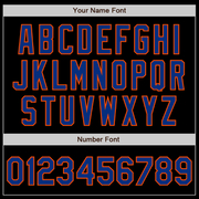 Custom Black Royal-Orange 3 Colors Arm Shapes Authentic Baseball Jersey