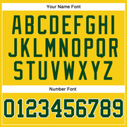 Custom Gold Green-White Long Sleeve Performance T-Shirt