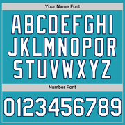 Custom Teal White-Navy Mesh Authentic Throwback Baseball Jersey