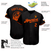 Custom Black Orange Authentic Baseball Jersey