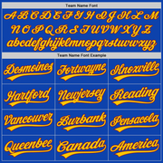 Custom Thunder Blue Yellow-Crimson Authentic Baseball Jersey