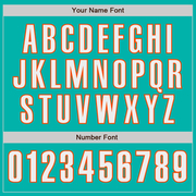 Custom Aqua White-Orange Authentic Baseball Jersey