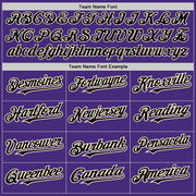 Custom Purple Black-Cream 3 Colors Arm Shapes Authentic Baseball Jersey