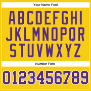 Custom Gold Purple-White Long Sleeve Performance T-Shirt