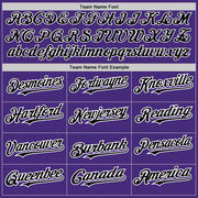 Custom Purple Black-White 3 Colors Arm Shapes Authentic Baseball Jersey