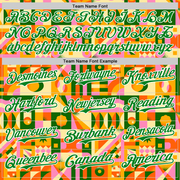 Custom Bay Orange Grass Green-White 3D Ambartive Abstract Geometric Pattern Authentic Baseball Jersey