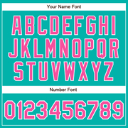 Custom Aqua Pink-White Authentic Baseball Jersey