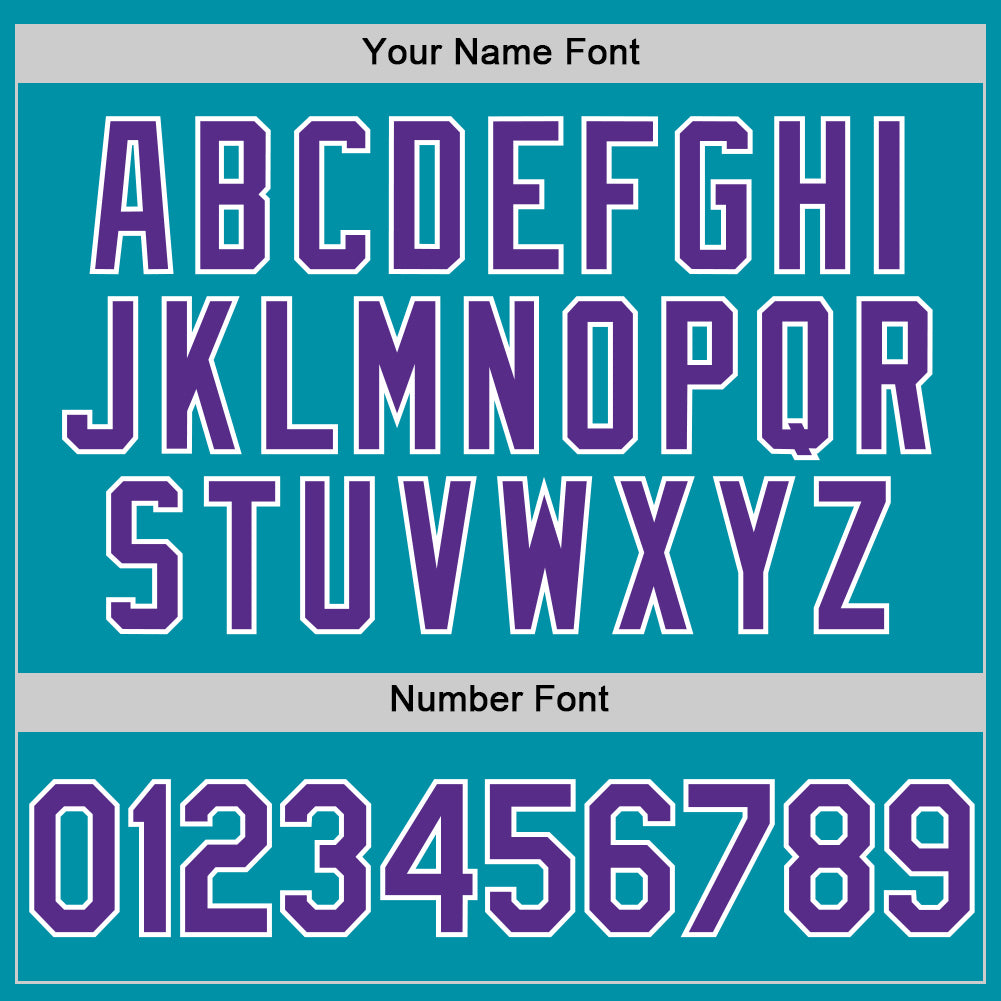 Custom Teal Purple-White Authentic Throwback Baseball Jersey