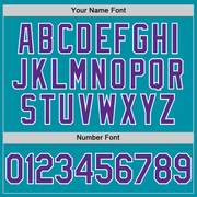 Custom Teal Purple-White Authentic Throwback Baseball Jersey