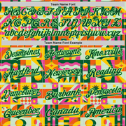 Custom Yellow Green-Pea Green 3D Ambartive Abstract Shapes Pattern Authentic Baseball Jersey