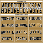 Custom Old Gold Black-White Long Sleeve Performance T-Shirt