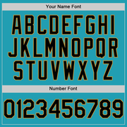 Custom Teal Black-Old Gold Mesh Authentic Throwback Baseball Jersey