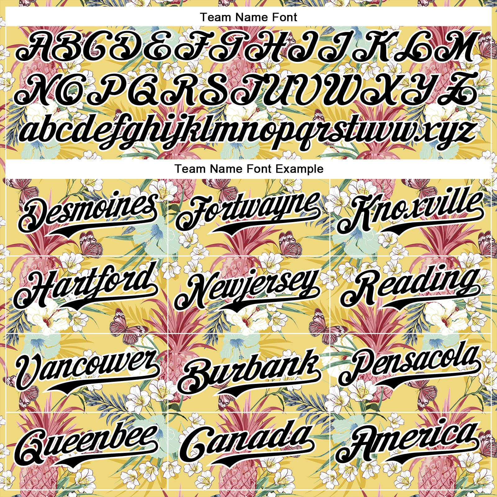 Custom Yellow Black-White 3D Hawaii Tropical Leaves Flower Pineapple Authentic Baseball Jersey