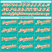 Custom Aqua White-Orange Authentic Baseball Jersey