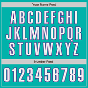 Custom Aqua White-Purple Authentic Baseball Jersey