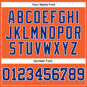 Custom Orange Royal-White Long Sleeve Performance T-Shirt