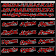 Custom Black Red-White Authentic Baseball Jersey