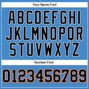 Custom Powder Blue Black White-Orange Long Sleeve Performance T-Shirt