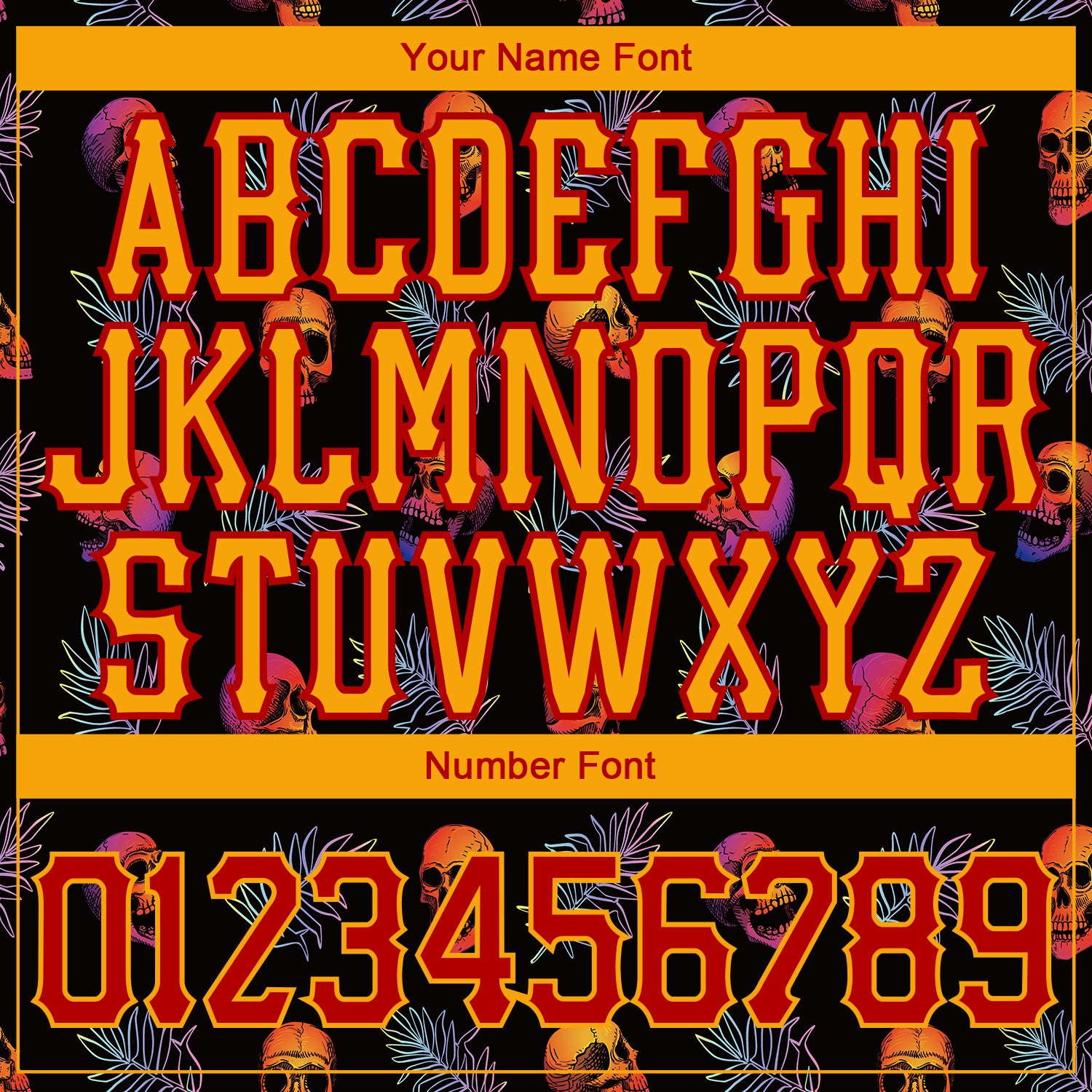 Custom 3D Pattern Halloween Skulls And Palm Leaves Long Sleeve Performance T-Shirt