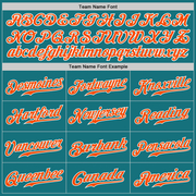 Custom Teal Orange-White Authentic Baseball Jersey