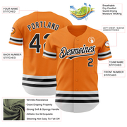 Custom Bay Orange Black-White Line Authentic Baseball Jersey
