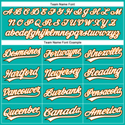 Custom Aqua White Bay Orange-Black Authentic Baseball Jersey