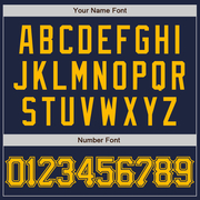 Custom Navy Gold Authentic Baseball Jersey