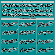 Custom Aqua Black-White Authentic Baseball Jersey