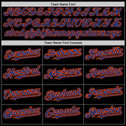 Custom Black Royal-Orange 3 Colors Arm Shapes Authentic Baseball Jersey