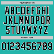 Custom Aqua Black-White Line Authentic Baseball Jersey