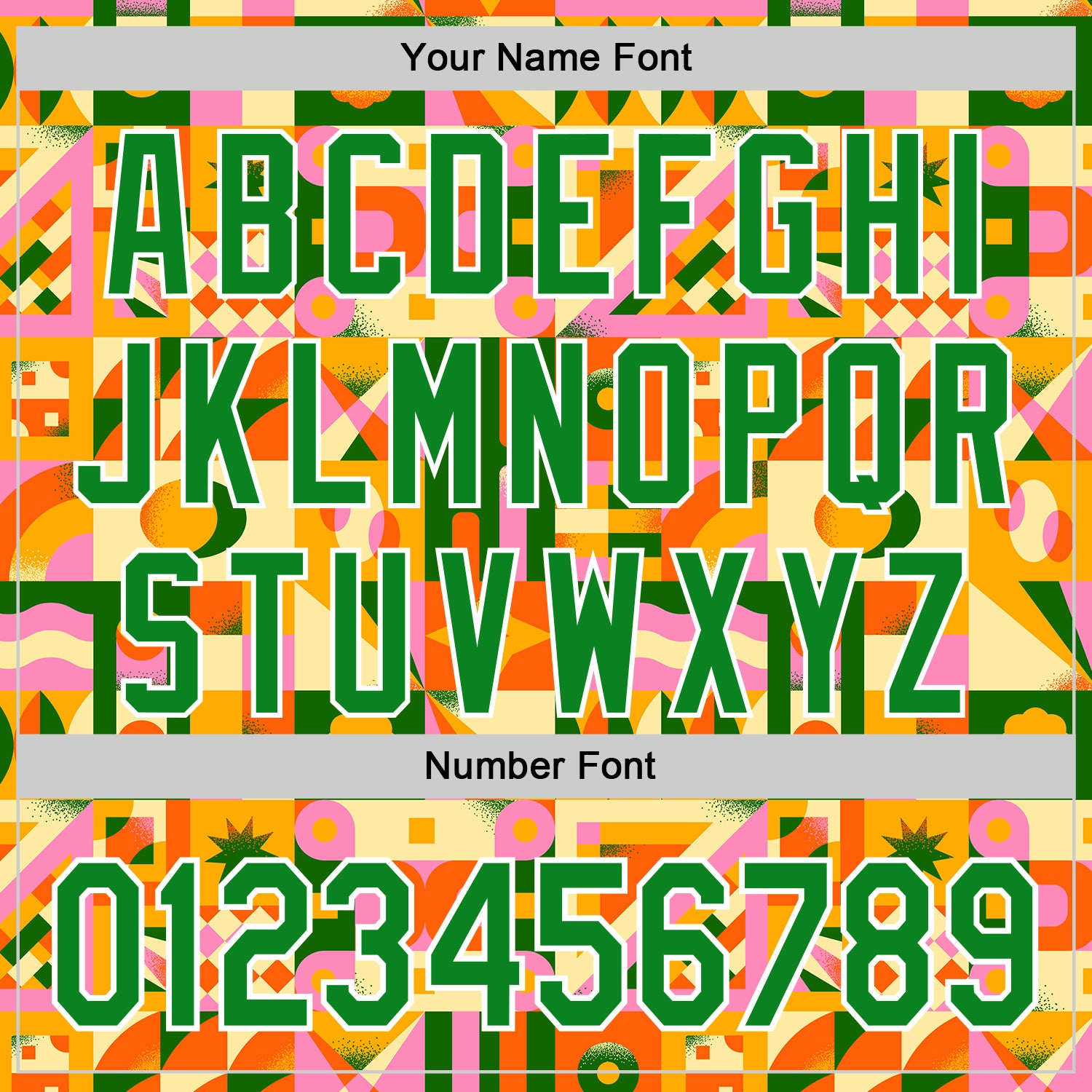 Custom Bay Orange Grass Green-White 3D Ambartive Abstract Geometric Pattern Authentic Baseball Jersey