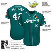 Custom Teal White Authentic Baseball Jersey