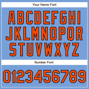 Custom Powder Blue Orange-Black Authentic Baseball Jersey